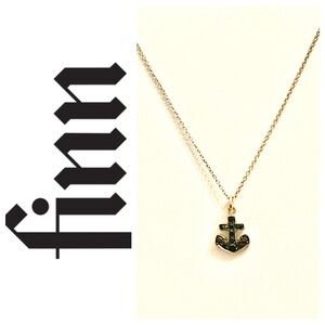 Finn New York Black Diamond Anchor Necklace